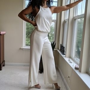 Cream White Wide Leg Pants